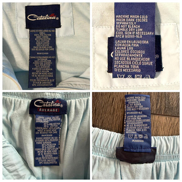 Vintage 90s Catalina Freshwater Blue Tracksuit Windbreaker Jacket & Pants XL - Picture 7 of 14